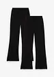 Lot de 2 pantalons évasés en jersey coton extensible, bonprix