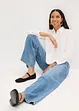 Bluse mit Wickel-Detail aus strukturiertem Material, bonprix