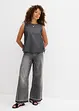 Wide-Leg-Jeans High Waist, cropped, bonprix