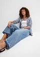 Wide-Leg-Jeans High Waist, cropped, bonprix