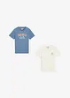 Lot de 2 T-shirts 100% coton, bonprix