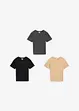 Lot de 3 T-shirts 100% coton, bonprix