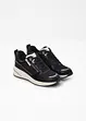 Stylischer Tamaris Sneaker mit glitzerndem Obermaterial und Details in Schlangen- und Lackoptik, Tamaris