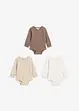 Langarmbody aus reiner Baumwolle zum Mitwachsen (3er Pack), bonprix