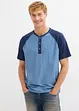 Henleyshirt, Kurzarm in gewaschener Optik aus reiner Bio-Baumwolle, bonprix
