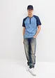 Henleyshirt, Kurzarm in gewaschener Optik aus reiner Bio-Baumwolle, bonprix