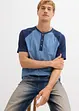 Henleyshirt, Kurzarm in gewaschener Optik aus reiner Bio-Baumwolle, bonprix
