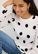 Langarmshirt aus strukturiertem Crêpe, bonprix