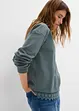 Sweat à empiècement en dentelle, bonprix