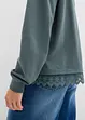 Sweat à empiècement en dentelle, bonprix
