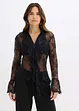 Transparente Bluse mit Spitze, bonprix