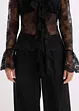 Transparente Bluse mit Spitze, bonprix