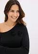 Robe en maille avec fleurs appliquées, bonprix
