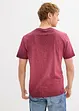 Henleyshirt, Kurzarm aus reiner Bio-Baumwolle in gewaschener Optik, bonprix