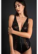 Body-string ouvert avec effet mouillé et fermeture zippée, VENUS