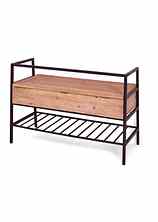 Garderobenbank verfügt über Klappe mit Stauraum darunter und einer