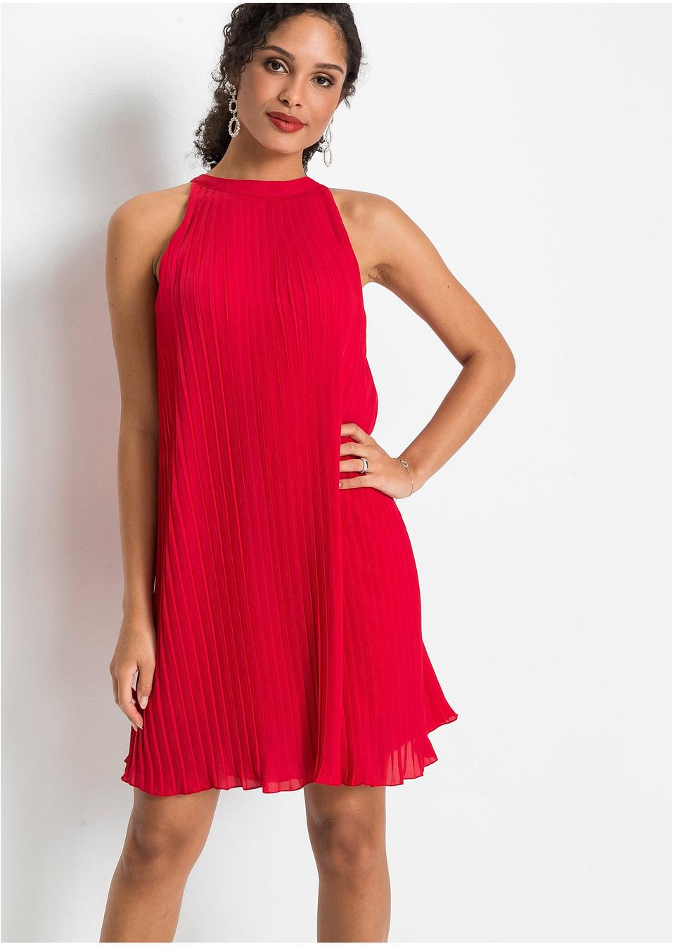 Plissée-Kleid rot - Damen - bonprix.ch