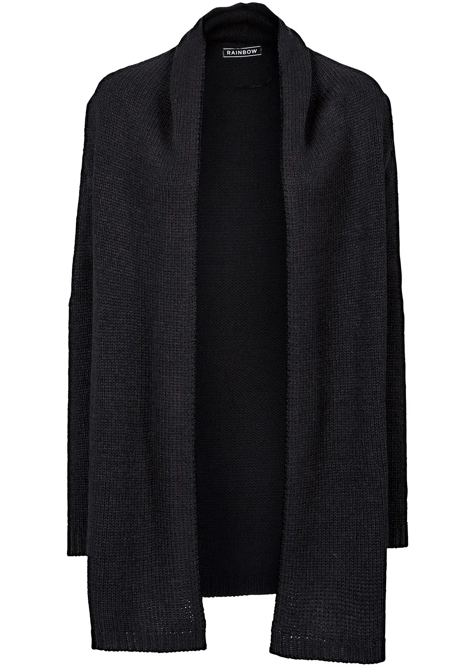 Coole Strickjacke mit Umschlage-Kragen schwarz