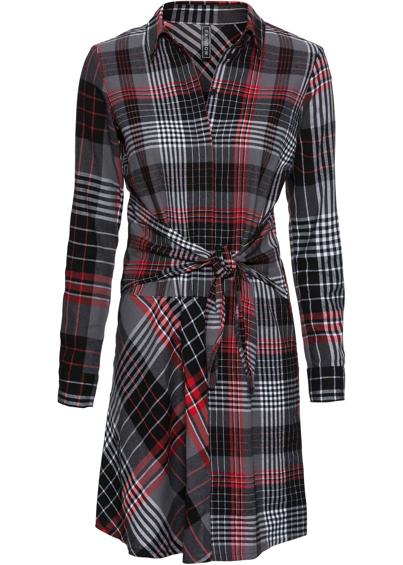 Karo-Kleid mit Bindeband