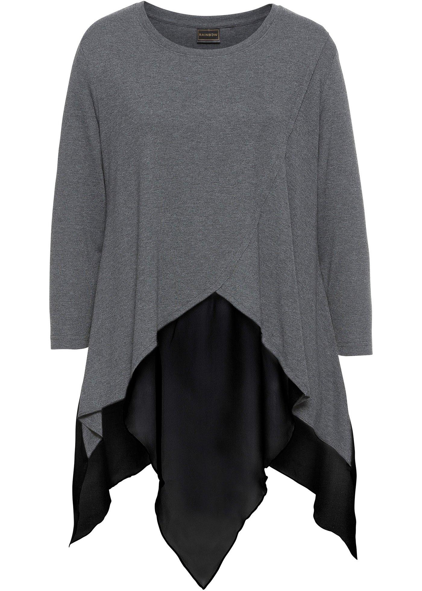 Shirt mit Chiffon-Einsatz