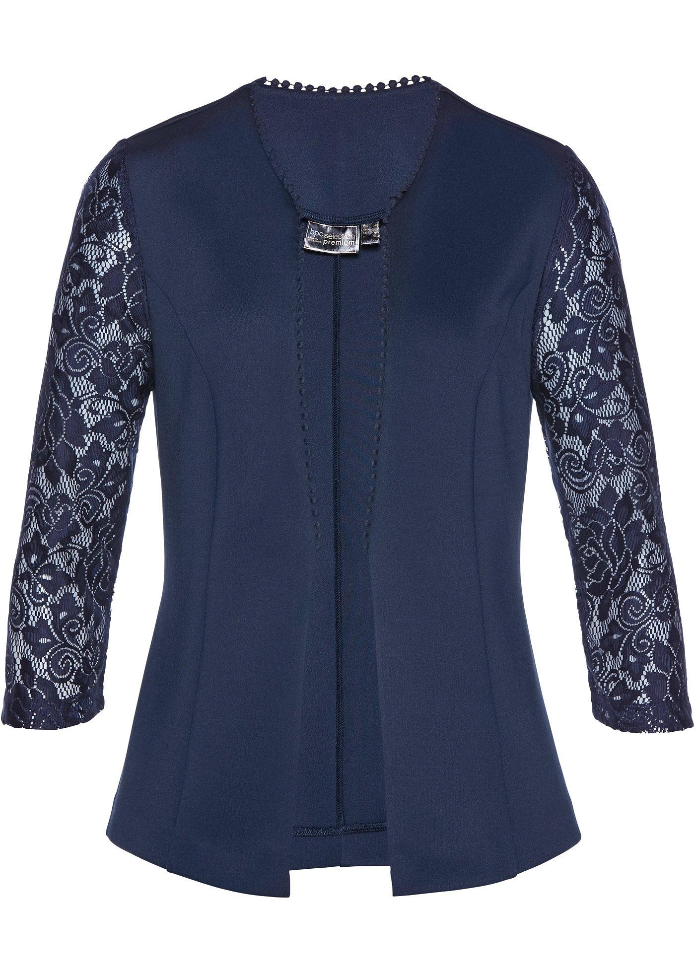 Premium Jersey-Blazer mit Spitze
