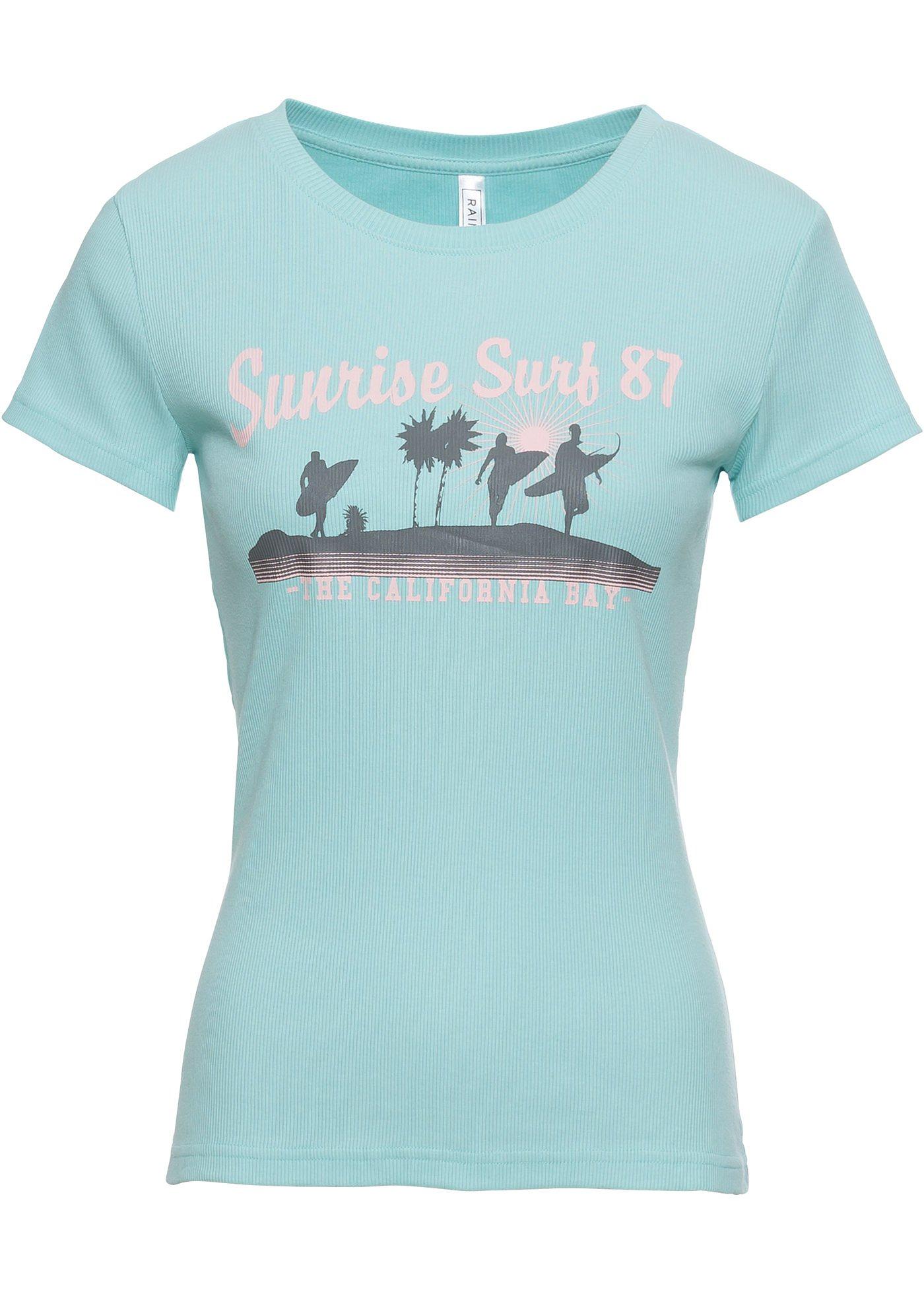 Ripp- Shirt mit Print