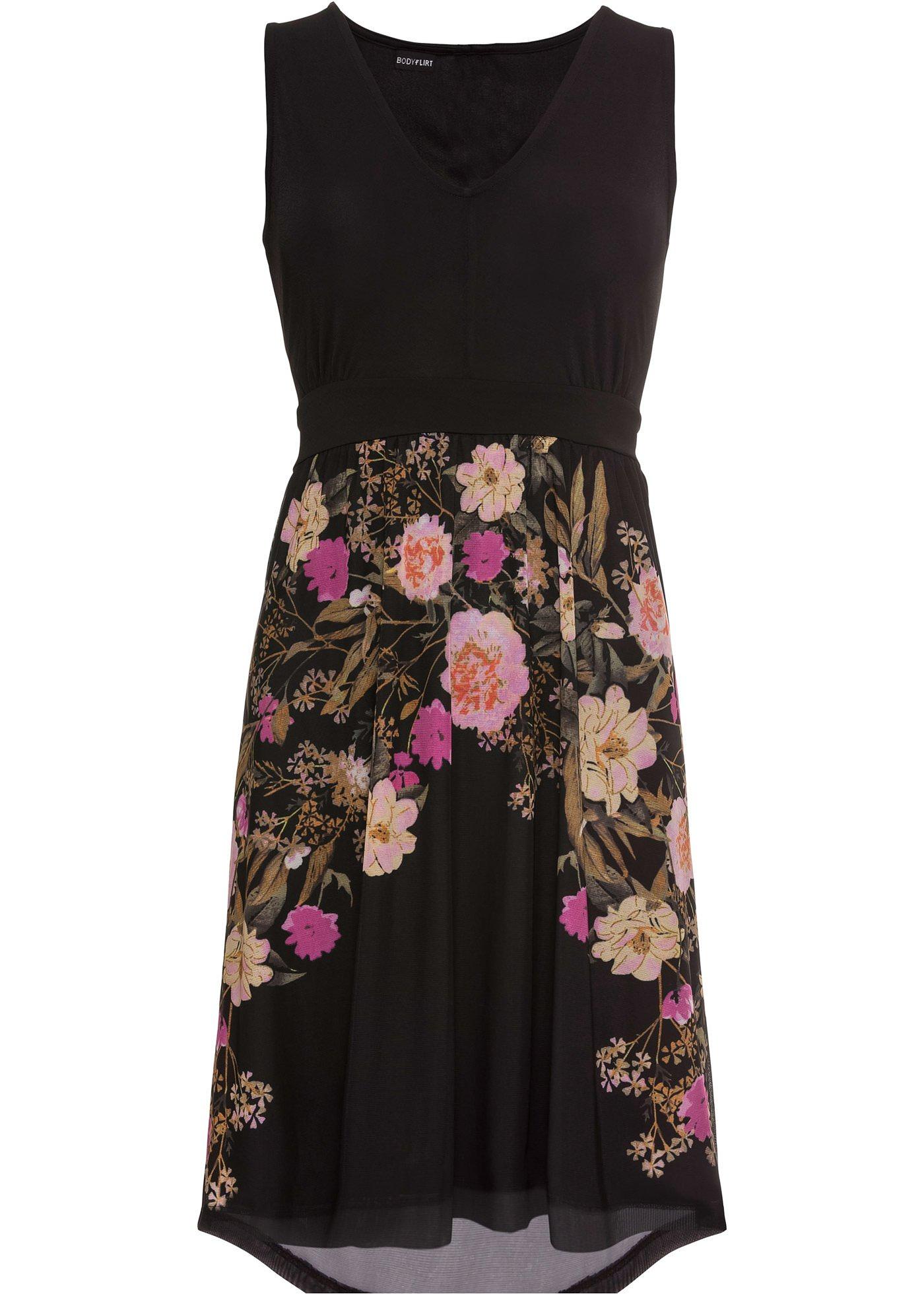 Jerseykleid mit Meshrock