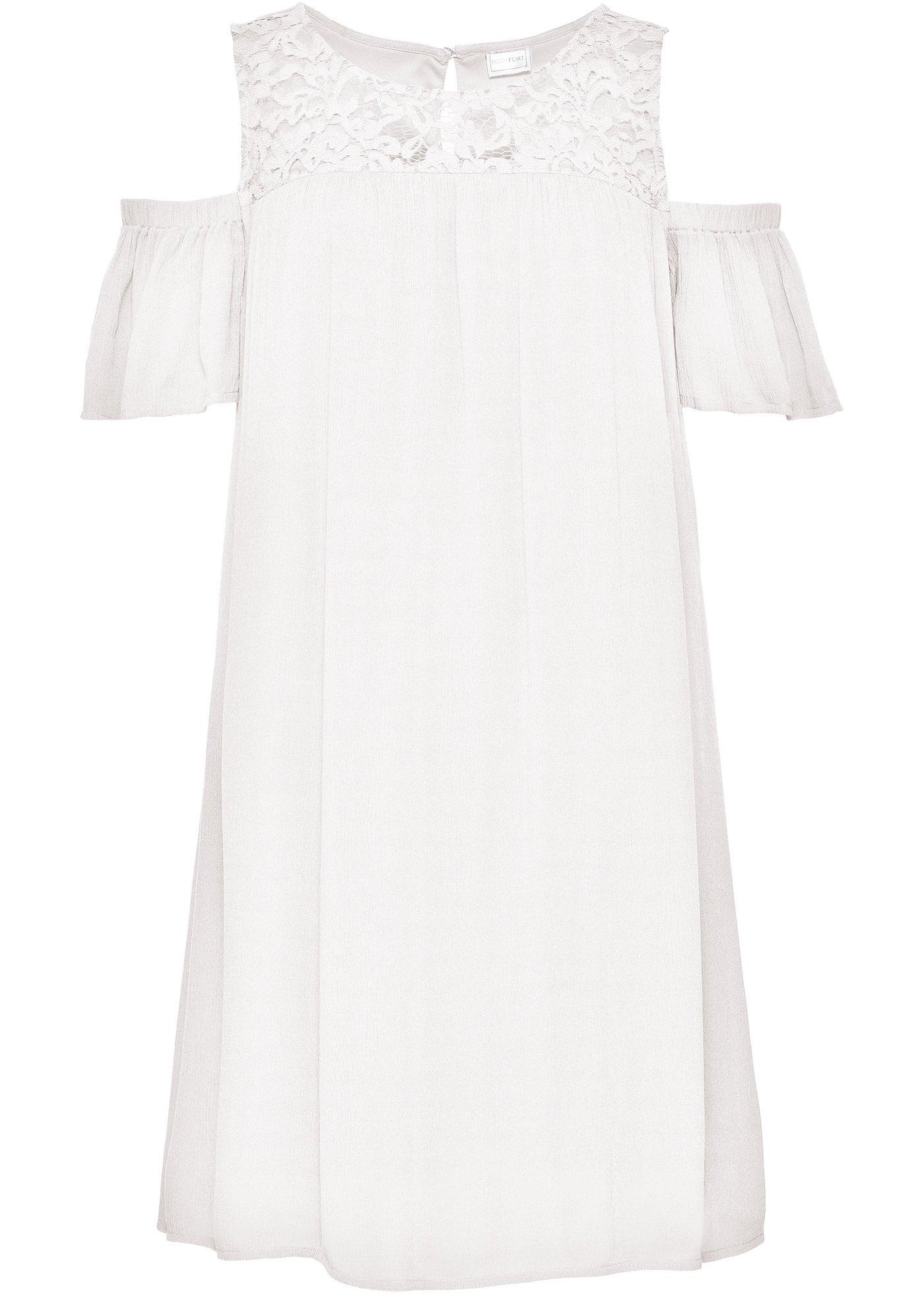 Kleid mit Spitze und Cold-Shoulder
