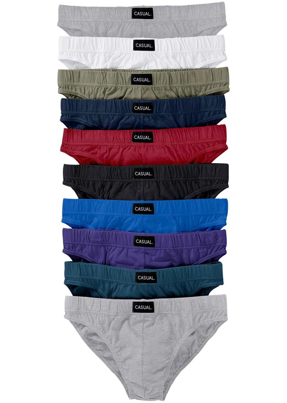 Lot de 10 slips multicolore/gris clair chiné Homme bpc bonprix